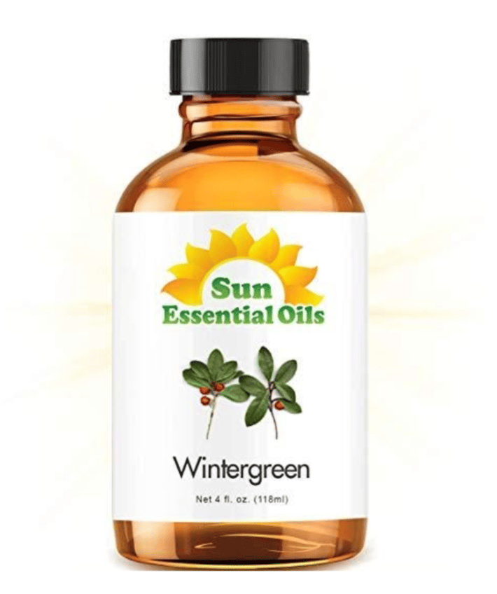 Recalled bottle of Sun Essential Oils - Wintergreen